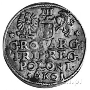 trojak 1601, Kraków, Aw: Popiersie w koronie i napis, R...