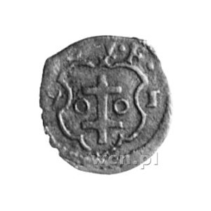 denar 1591, Wschowa, Aw: Herb Wschowy, Rw: Orzeł, Gum.1...