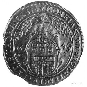 talar 1659, Toruń, Aw: Popiersie w koronie i napis, Rw:...