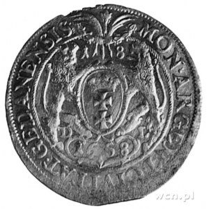 ort 1658, Gdańsk, Aw: Popiersie w koronie i napis, Rw: ...