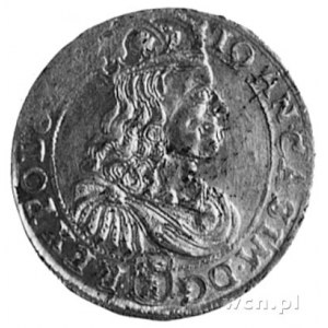szóstak 1667, Bydgoszcz, Aw: Popiersie w koronie i napi...