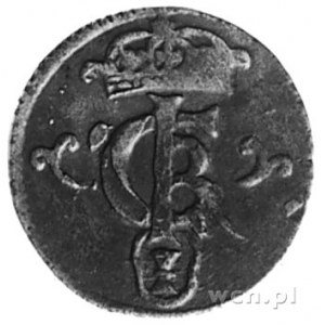 szeląg 1650, Aw: Monogram królewski, Rw: Napis, Gum.163...