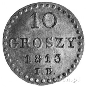 10 groszy 1813, Warszawa, Aw: Tarcza herbowa, Rw: Napis...