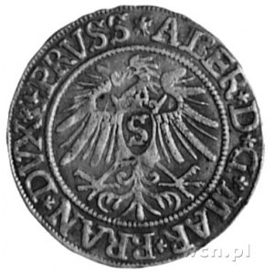 grosz 1537, Królewiec, Aw: Popiersie i napis, Rw: Orzeł...