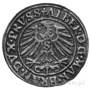 grosz 1550, Królewiec, Aw: Popiersie i napis, Rw: Orzeł...
