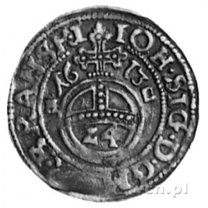 grosz 1613, Drezdenko, Aw: Jabłko królewskie i napis, R...