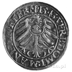 grosz 1543, Legnica, Aw: Popiersie i napis, Rw: Orzeł d...