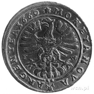 XV krajcarów 1660, Brzeg, Aw: Popiersie i napis, Rw: Or...