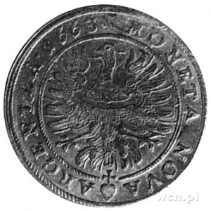 XV krajcarów 1663, Brzeg, Aw: Popiersie i napis, Rw: Or...