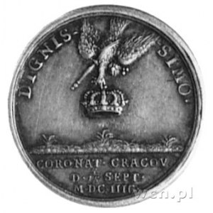 medalik koronacyjny Augusta II Sasa, sygn. CW (Christia...