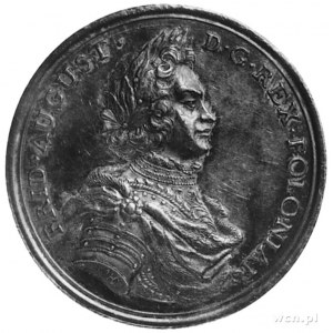 medal koronacyjny Augusta II Sasa, wybity w 1697 r., sy...