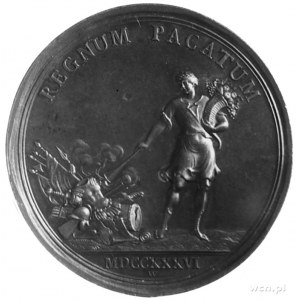 medal sygnowany HF WERMUTH F, wybity w 1736 r., na pami...