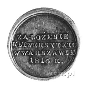 medalik niesygnowany wybity w 1816 roku z okazji założe...