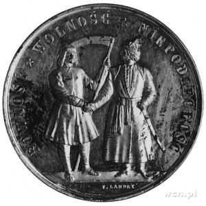 medal patriotyczny sygnowany F. LANDRY wybity w 1863 ro...