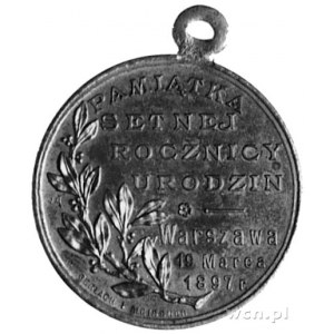 medalik z uszkiem wybity w 1897 roku w firnie Gerlach i...