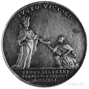 medal wybity w 1741 roku- hołd Śląska Fryderykowi Wielk...