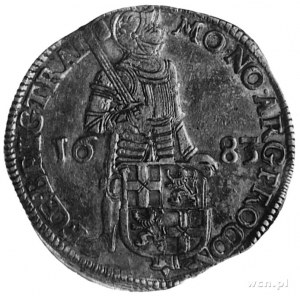 silverdukat 1683, Utrecht, Aw: Rycerz z tarczą herbową,...