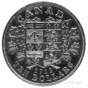 10 dolarów 1913, Ottawa, Aw: Popiersie króla Jerzego V,...