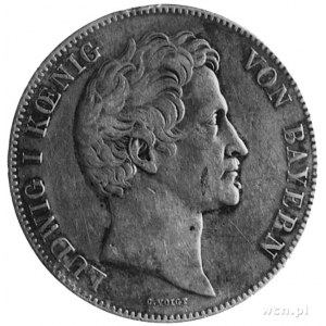 podwójny talar 1843, Aw: Głowa Ludwika I, w otoku napis...