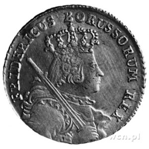 ort 1755, Wrocław, Aw: Popiersie w koronie z mieczem, w...