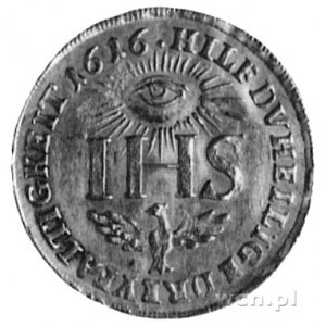 Zofia 1582-1622, dukat 1616, Aw: Ukoronowany monogram n...