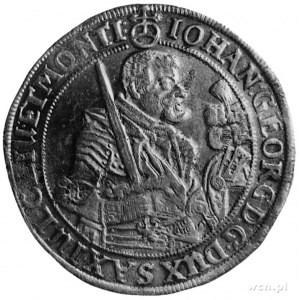 talar 1634, Aw: Półpostać księcia z mieczem, w otoku na...