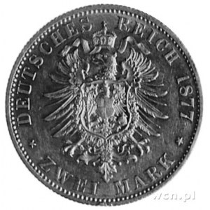 Wilhelm I 1861-1888, 2 marki 1877, Hannover, J.96, rzad...