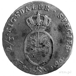 2/3 speciedalera 1796, Kongsberg, Aw: Głowa, w otoku na...