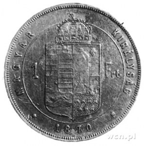 1 forint 1870, Karlsburg, Aw: Głowa w prawo, poniżej li...