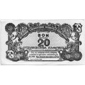 bon wartości 20 złotych z grudnia 1945 r.- waluta obieg...