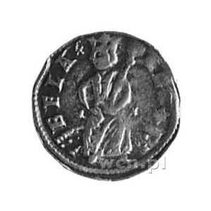 Bela IV 1235-1070, denar, Aw: Siedzący król z krzyżem i...