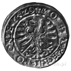 grosz 1529, Kraków, Aw: Korona i napis, Rw: Orzeł i nap...