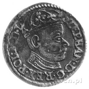 trojak 1582, Olkusz, Aw: Popiersie w koronie i napis, R...