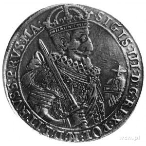 talar 1627, Bydgoszcz, Aw: Popiersie w koronie i napis,...