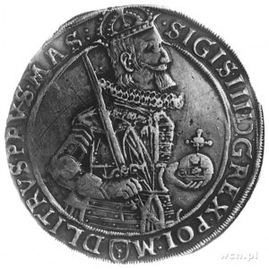talar 1630, Bydgoszcz, Aw: Półpostać króla i napis, Rw:...