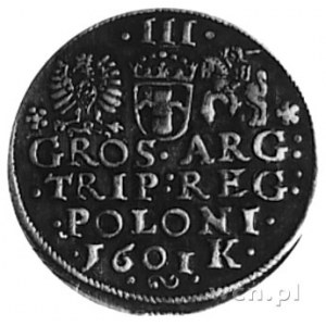 trojak 1601, Kraków, Aw: Popiersie w koronie w lewo i n...