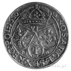 szóstak 1660, Kraków, Aw: Popiersie w koronie i napis, ...