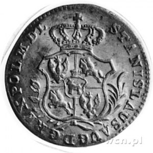 2 grosze srebrne 1766, Warszawa, Aw: Tarcze herbowe i n...