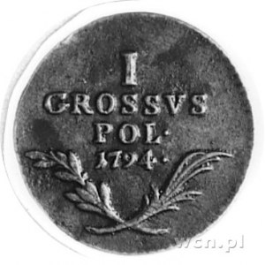 moneta wojskowa dla ziem polskich- 1 grosz 1794, Warsza...