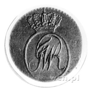 szeląg 1796, Królewiec, Aw: Monogram królewski, Rw: Nap...