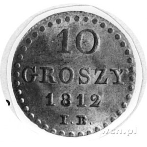 10 groszy 1812, Warszawa, Aw: Tarcza herbowa, Rw: Napis...