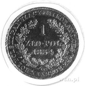 1 złoty 1834, Warszawa, j.w., Plage 80, bardzo dobry st...
