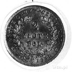 2 złote 1831, Warszawa, j.w., Plage 273, odmiana Pogoni...