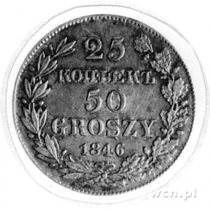 25 kopiejek=50 groszy 1846, Warszawa, j.w., Plage 385