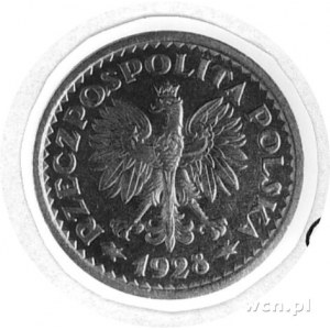 1 złoty 1928, Warszawa, bez napisu: PRÓBA, Parchimowicz...