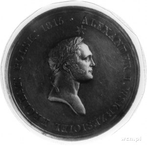 medal niesygnowany wybity w 1826 roku w Warszawie z oka...