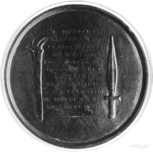 medal sygnowany P J DAVID D ANGERS 1846 wybity w Paryżu...