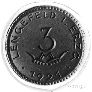 Lengefeld (Saksonia) 1, 2 i 3 marki 1921, razem 3 sztuk...