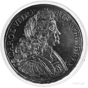 talar 1722, Wrocław, Aw: Popiersie i napis, Rw: Orzeł H...
