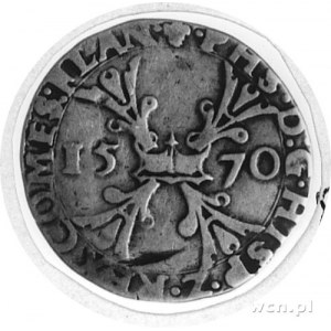 Flandria, 1/4 talara 1570, Aw: Krzyż Burgundzki, w otok...